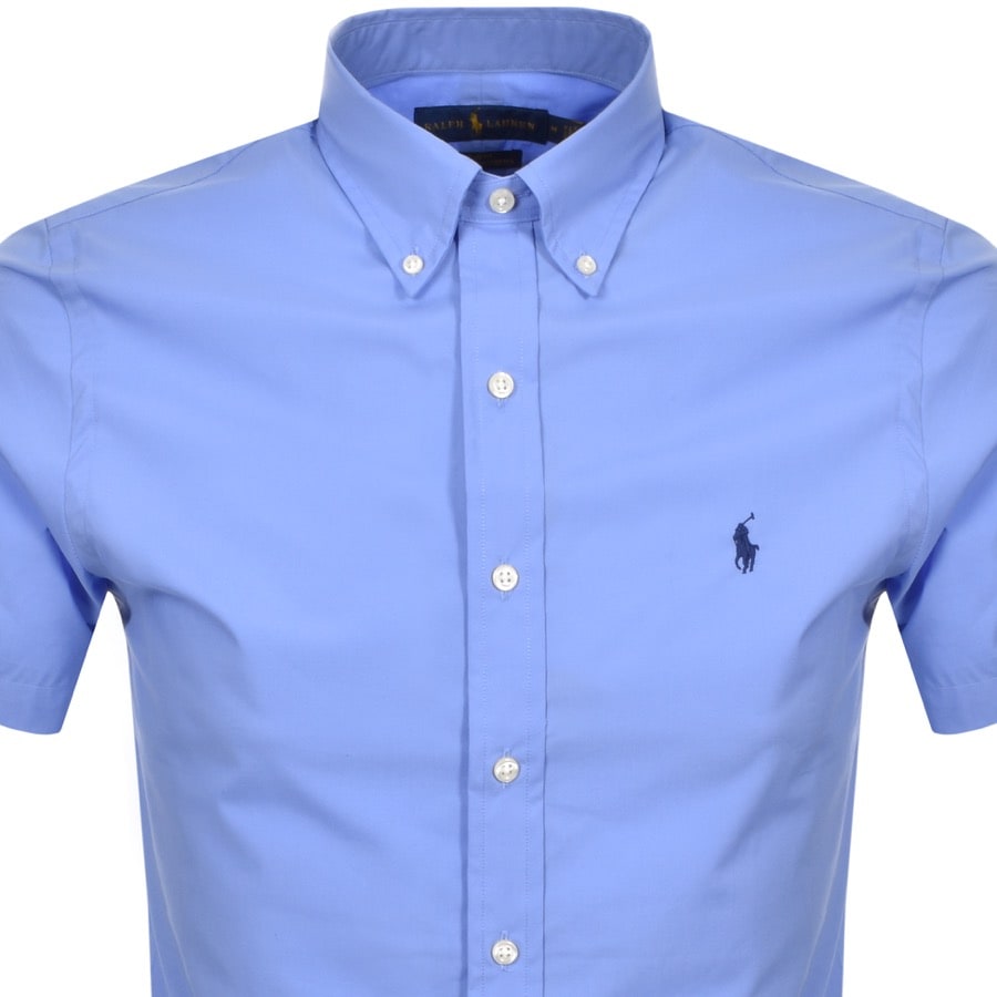 Alternative Image for ProductRalph Lauren Short Sleeved Slim Fit Shirt Blue2